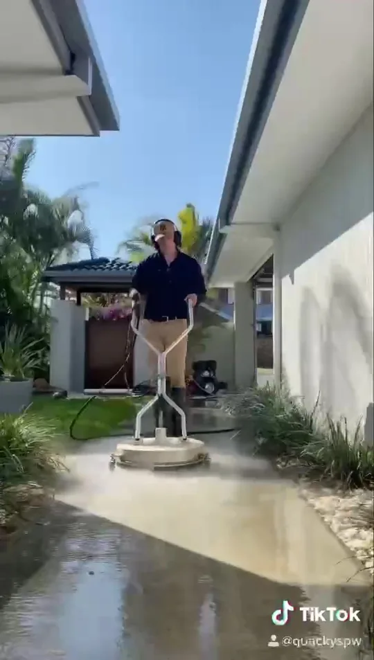 Surface cleaner working a path between two homes