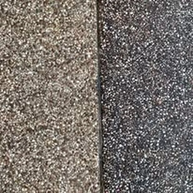 Exposed aggregate, stained on the left, clean on the right